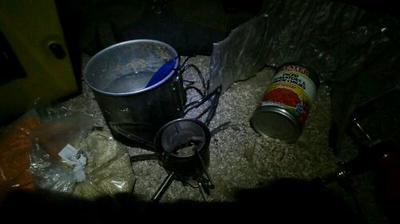 Dinner: quinoa, red lentils, green chiles and tomatoes. Mmmmm